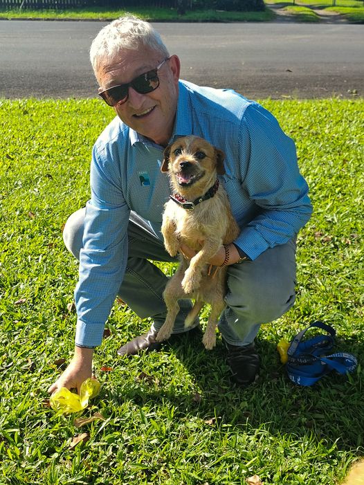 image of man with dog