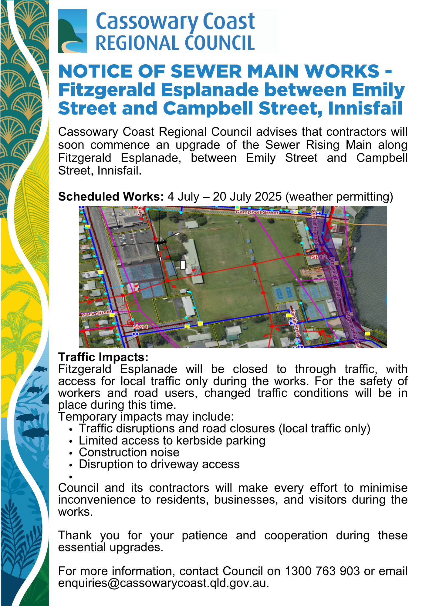Sewer main works Fitzgerald