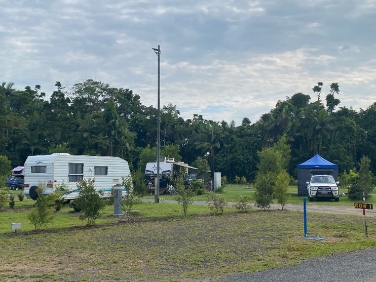 After construction at Tully Caravan Park