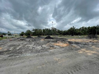 Before construction at Tully Caravan Park