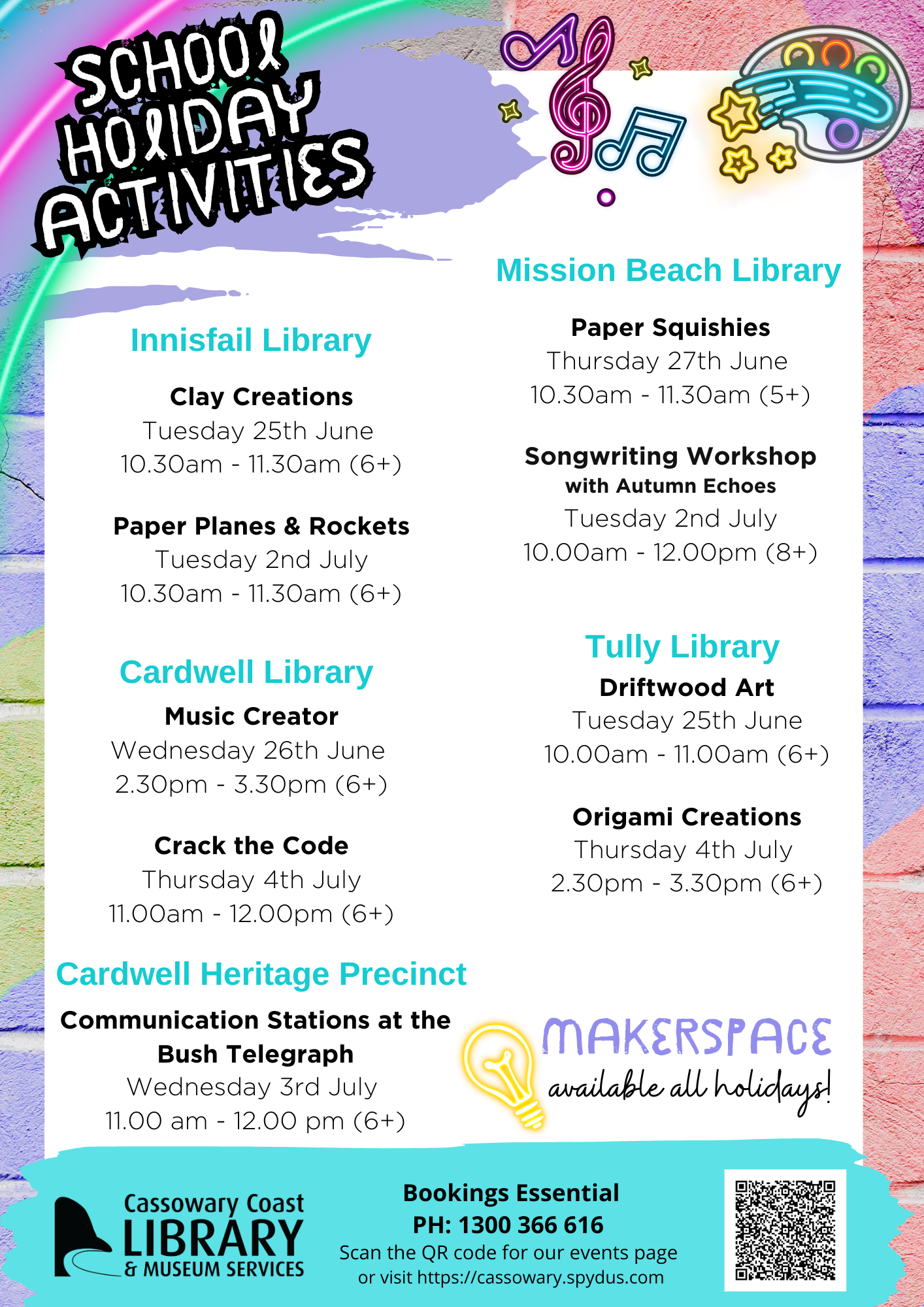 School holiday flyers june july 24