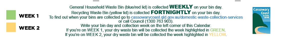 screenshot with information on bin collection