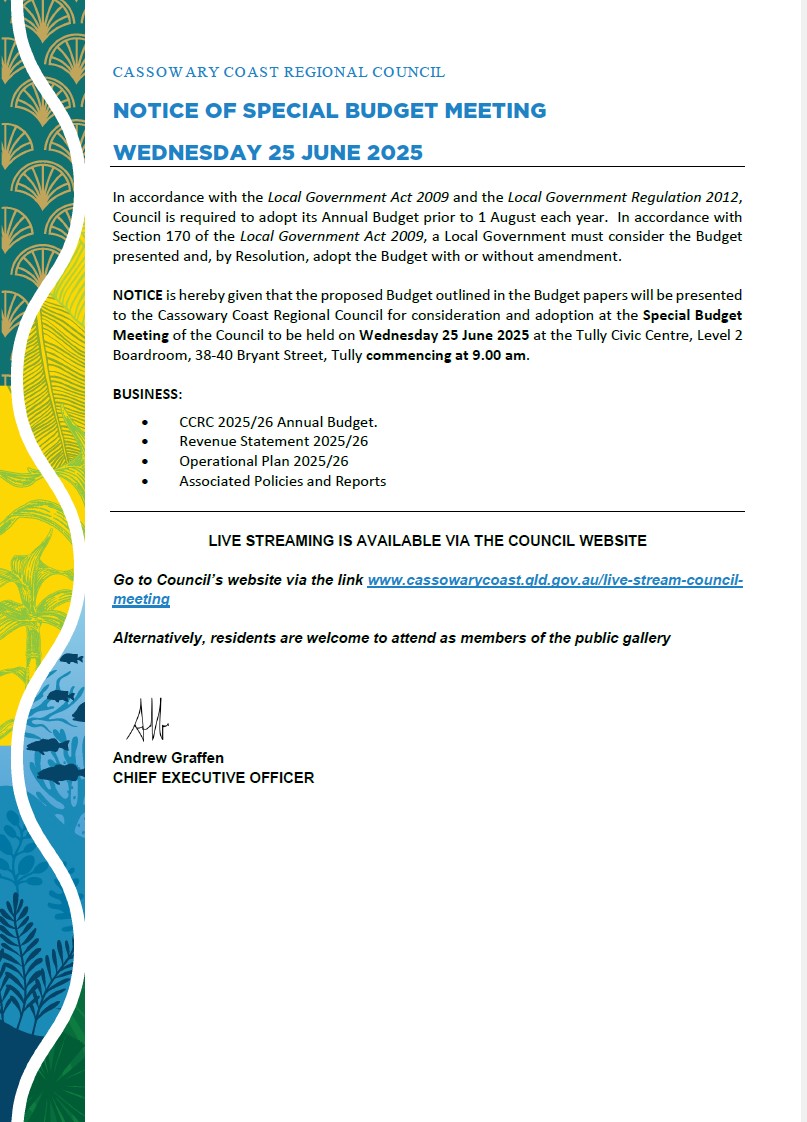 Notice of Budget meeting 25/26