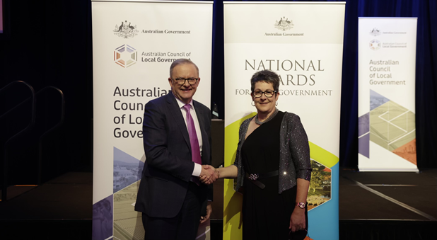 Mayor Millwood with Prime Minister Anthony Albanese