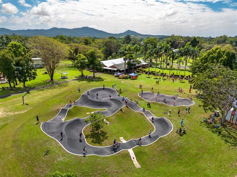 Aerial Image of Pump Track at Warrina Lakes