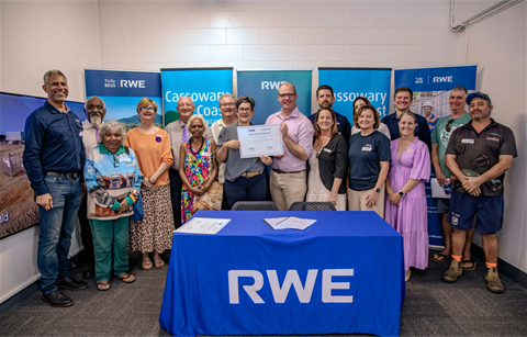 Community Benefit Agreement Signed - RWE, community stakeholders, CCRC Councillors and Gulnay Traditional Custodians.png
